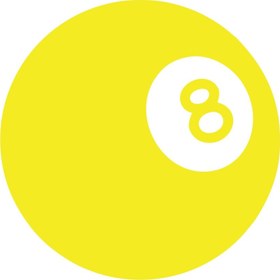 Resim Reysa Tasarım Bilardo Topu Stikcer 17x17 Cm Sarı 