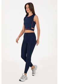 Resim U.S. Polo Assn. Kadın Lacivert Yüksek Bel Spor Tayt 50312978-VR033 