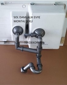 Resim Dominox Granit Evye Sifonu Takım 1,5göz Teka Franke Blonco Sifonu 