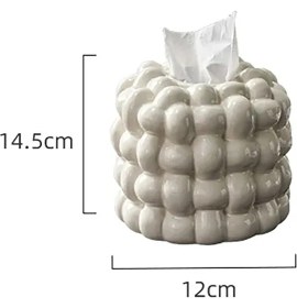 Resim Peony Studio Dekoratif Peçetelik Seramik Peçetelik Krem Renk WM22011-NB 