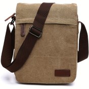 Resim 1 Adet Erkek Vintage Çapraz Çanta - Hafif Ayarlanabilir Askı, Geniş Ana Bölme, Günlük Kullanım, Seyahat, Spor Salonu, Açık Hava İçin Minimalist Tasarım - Dayanıklı Günlük Omuz Çantası, Dokulu Yüzey 