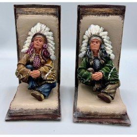 Resim hediye sandalı Dekoratif Kızılderili Figürlü Kitap Tutucu Seti 