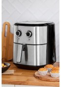 Resim Karaca Orginal Multifry Inox Double Pan Airfryer 5,5 Litre Xl 