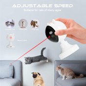 Resim USB Şarj Edilebilir Kedi Lazer Oyuncağı, Çift Modlu Etkileşimli İç Mekan Oyuncağı, Ayarlanabilir Menzilli Otomatik Dönen Lazer İşaretleyici, Elektrikli Evcil Hayvan Hediyesi 