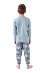 Resim Rolypoly Rp3420-2 Erkek Çocuk Kışlık İkili Pijama Takım Soft Yeşil 