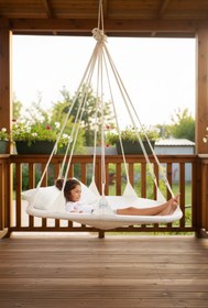 Resim Svava Phuket Yastıklı Ev Tipi Ve Dış Mekan Hamak 130 Cm Çap - Bahçe, Balkon Hamak Salıncak Beyaz 