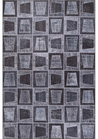 Resim Folk Patchwork Desenli Dokuma Taban Dekoratif Siyah Halı Ba 17 Bej 