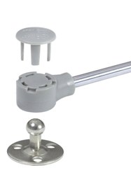 Resim MegaVitrin Gazlı Amortisör Piston 80 N Kalkar Dolap Kapakları İçin 27 cm Gri | Mutfak Kapak Amortisörü Vidalı 