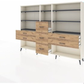 Resim Arges Dolap 8 Raflı 7 Çekmeceli 220x30x163 Aytaşı-antrasit/çam Antrasıt/atlas Çam - Aytası 
