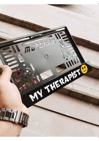 Resim Motorsiklet Plakalık My Therapist Lazer Kesim Pleksi Plakalık Kişiye Özel Plakalık Uyumlu 