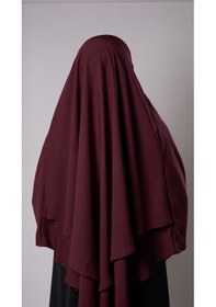 Resim Hürrem Bone Bordo Pratik Hazır Geçmeli Tesettür Eşarp Krep Bağcıklı Çift Katlı Sufle Hijab 2314 16 Bordo 
