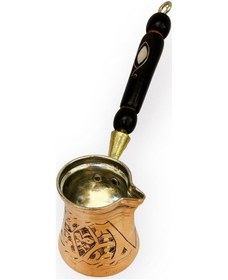 Resim Paşa İşlemeli 2 Kişilik Bakır Cezve 
