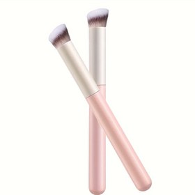 Resim Tekli Pembe Kapatıcı Fırçası Profesyonel Güzellik Aracı Makyaj Fırçası Aydınlatıcı Fırça Kontürleme Fırçası Yumuşak Lifli Saç Makyaj Fırçası 