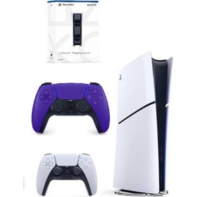 Resim Sony Playstation 5 Slim Dijital 825GB (İthalatçı Garantili) +2. kol Dualsense Mor + Şarj istasyonu 