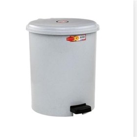 Resim 10 Lt Pedallı Plastik Çöp Kovası, Gri, Dayanıklı ve Pratik Kullanım Gri 