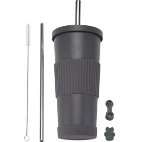 Resim Dilele Paslanmaz Çelik Inci Süt Çay Bardağı/pipet Yalıtım Bardağı, DL068 (Yurt Dışından) 