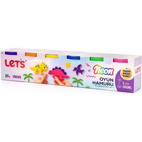 Resim Lets 6 Renk Neon Oyun Hamuru 660 G Çok Renkli 