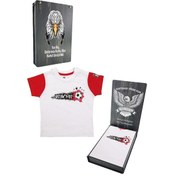 Resim Beşiktaş Beyaz Bebek T-shirt Kişiye Özel Ahşap Kutulu Beyaz - Siyah 