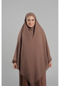 Resim Hürrem Bone Taba Pratik Hazır Geçmeli Tesettür Eşarp Krep Bağcıklı Çift Katlı Sufle Hijab 2314 33 