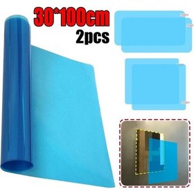 Resim 2 Adet 150mmx100mm-30 Cm X 100 Cm Dıy Boyutu Yağmur Geçirmez Film Araba Ayna Dikiz Aynası Anti Sis Etiket Banyo Aynası 