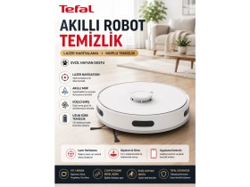Resim Tefal Lazer Navigasyonlu Evcil Hayvan Dostu Akıllı Robot Süpürge Islak Kuru Temizlik Yapan Elektronik Su Kontrollü Geniş Hazneli Paspaslı Cihaz 