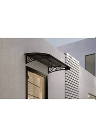 Resim Metal Taşıyıcılı Kapı Üstü Pratik Sundurma Antrasit - Siyah Levha 200 X 150 Md2 Antrasit Gri 
