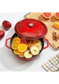 Resim Schafer Guss Chef Döküm Basık Tencere 26 Cm Kırmızı 