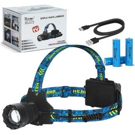 Resim Cree P360 12.000 Lümen Şarjlı Kafa Lambası Wt-627 Pop Çok Renkli 