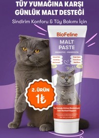 Resim BioFeline Tüy Yumağı ve Sindirim Problemleri Azaltıcı Kediler İçin Malt Macunu 100 g 