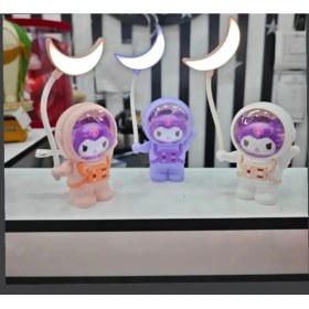 Resim Astronot Model Karakterli Kalemtraşlı Soft Pembe Masa Lambası Gece Lambası 