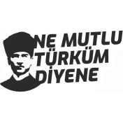 Resim Ne Mutlu Türküm Diyene Sticker 20 x 10 cm 
