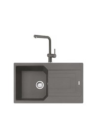 Resim Franke Urban Ubg 611-86 Stone Grey Granit Eviye + Active Plus Doccia 2.0 Batarya Set 