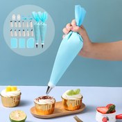 Resim 21 Parça Ev Mutfak Pişirme Dekorasyon Seti DIY Kek Krem Çiçek Süsleme Sıkma Torbası Kazıyıcı Üç Parçalı Set Paslanmaz Çelik Dekorasyon Nozulu Dekorasyon Araçları 