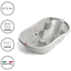 Resim Okbaby Bebek Banyo Seti Onda Dijital Termometreli Çift Yönlü Bebek Küveti A. Gri & Bebek Küvet Taşıyıcı 