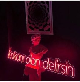 Resim Imkanı Olan Delirsin Neon Led Tabela Yazı Dekoratif Aydınlatma(85X15Cm), imkanravred 