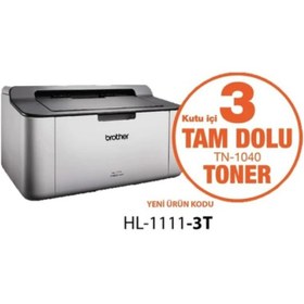 Resim BROTHER HL-1111 LAZER YAZICI USB (3 AD ORJ. TAM DOLU TONERLİ) 
