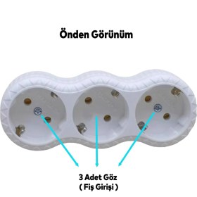 Resim Nzb Golyat Topraklı 3 Lü Çoklu Grup Priz Çoğaltma Üçlü Fiş Piriz 