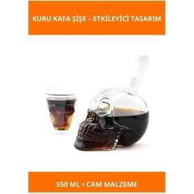 Resim El Yapımı 550 Ml Kuru Kafa Cam Şişe 1 Adet 