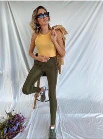 Resim Kadın Toparlayıcı Disco Tayt Haki 