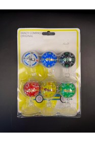 Resim 724 AUTO Araç Içi Aksesuar - Vantuzlu Pusula Seti Orta Boy 6'lı Nostalji Renkli 