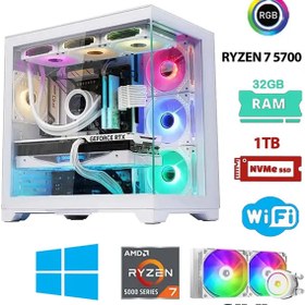 Resim DMC N316 (PUBG,GTA 5) Ryzen 7 5700 32GB RAM 1TB M.2,8GB RX6600 GDDR6 Sıvı Soğutmalı Oyuncu Bilgisayarı 