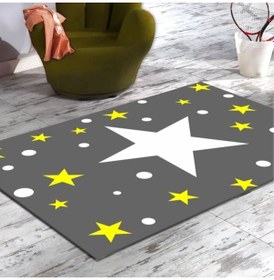 Resim Halıportalı Üç Boyutlu Pvc Taban Yıldız Çocukodası Halısı I-B-457 Çok Renkli 