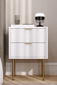 Resim EGEALP MOBİLYA Luxy Beyaz Şık Komodin Sehpa Şifonyer 