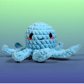 Resim Bakgelal Amigurumi Ahtapot Yapım Kiti Başlangıç Seviyesi Tığ Örgü Seti Dıy Crochet Kit 