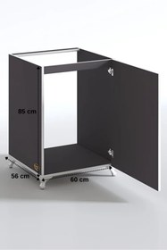 Resim Kenzlife ocak dolabı ahunaz gri 85*60*56 hazır mutfak klasik set üstü ocak için arkalıksız 