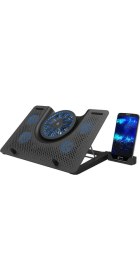 Resim FNC-5240ST 5xfan USB Alüminyum 17” Siyah Notebook Soğutucu 