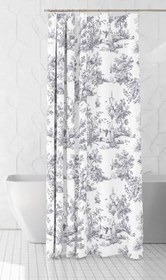 Resim Banyo Perdesi 1x120x200 Tek Kanat Duş Perdesi Halka Hediyeli 4237 