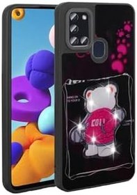 Resim M.TK moveteck Samsung Galaxy A21s Kılıf Sevimli Ayıcık Tasarımlı Karakterli Kabartmalı 3Boyutlu Yumuşak Silikon, Siyah, Tek Ebat, amas-a21s-siyah 