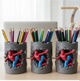 Resim Cutemodels Spiderman Örümcek Adam Kalemlik Masaüstü Gri 