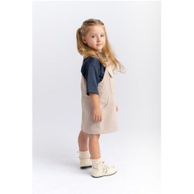 Resim Oliventhekid Gabardin Jile Kız Çocuk Elbise Bej Bej 